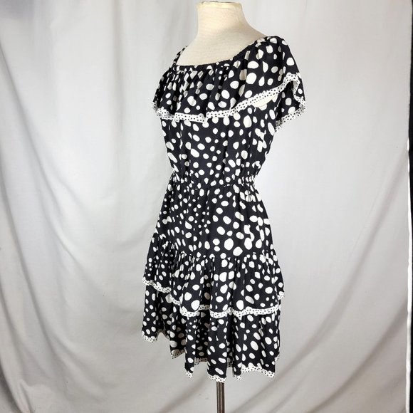 MARC JACOBS Black and White Polka Dot Ruffled Silk Dress - Size 4 - Picture 5 of 10